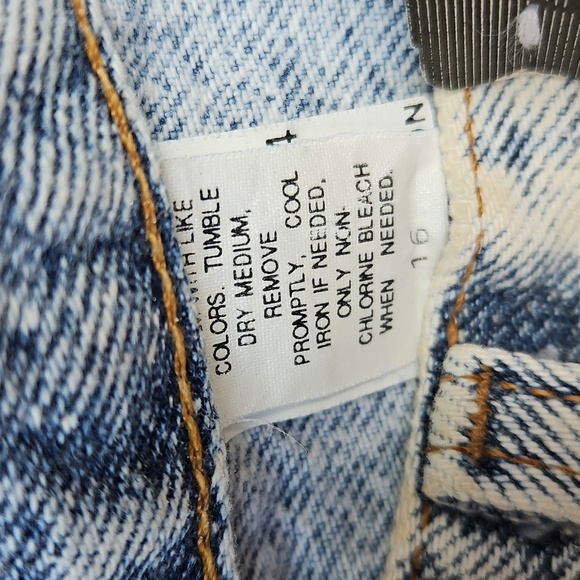 Vintage 80s Acid Wash Denim Jeans Deadstock Chic Sz 16 Womens 30x30 - Picture 12 of 13